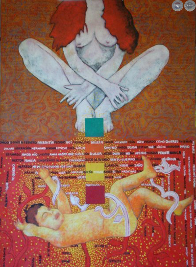  - Alfredo Quiroz El nacimiento de Arami 2007 Oleo sobre tela portalguarani